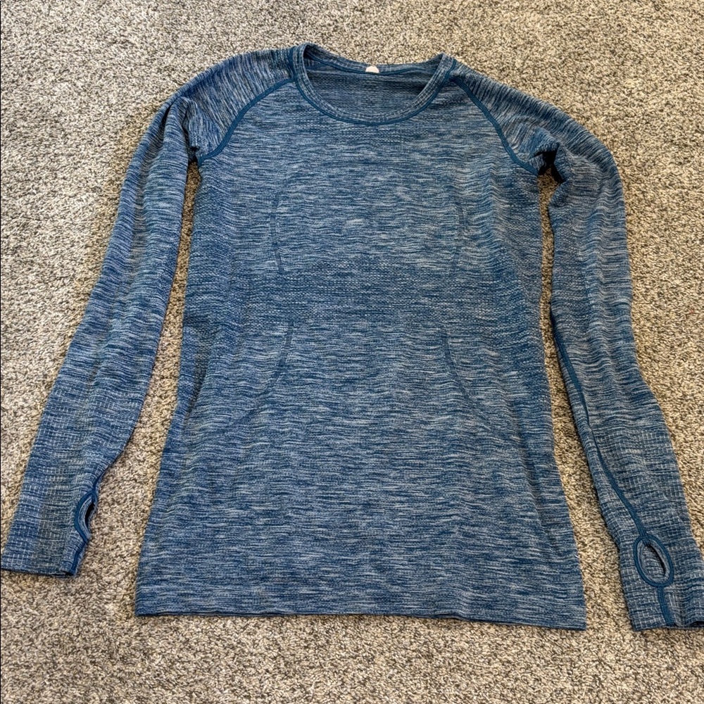 Blue Long Sleeve Athletic Top